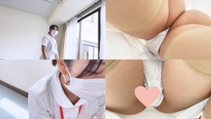 【病院内盗撮／看護師3名】スマホ逆さ撮り／新人看護師のノーパンパンストも